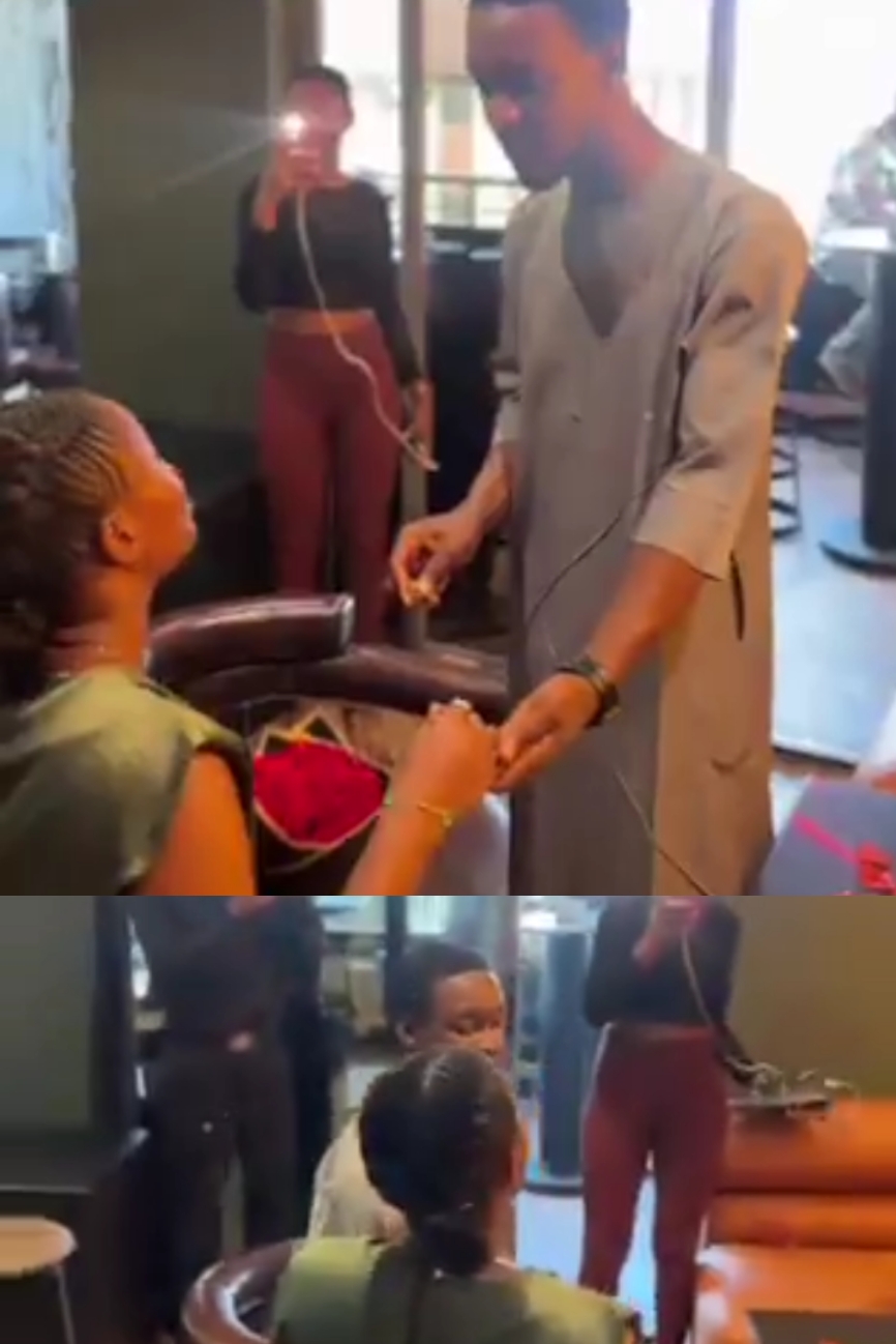 Lady turns down her marriage proposal after her man refused to kneel down and propose.
